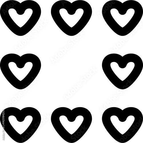 Heart line editable icon. Editable stroke. Vector illustration.