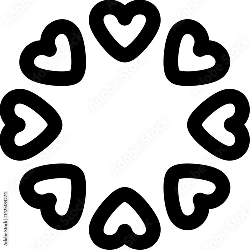 Heart line editable icon. Editable stroke. Vector illustration.