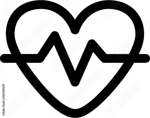 Heart line editable icon. Editable stroke. Vector illustration.