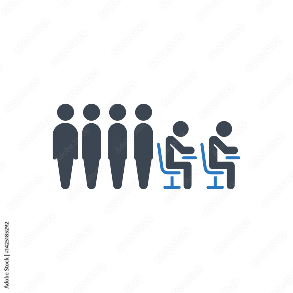 Waiting Line Queue Icon Waiting Line Queue Icon