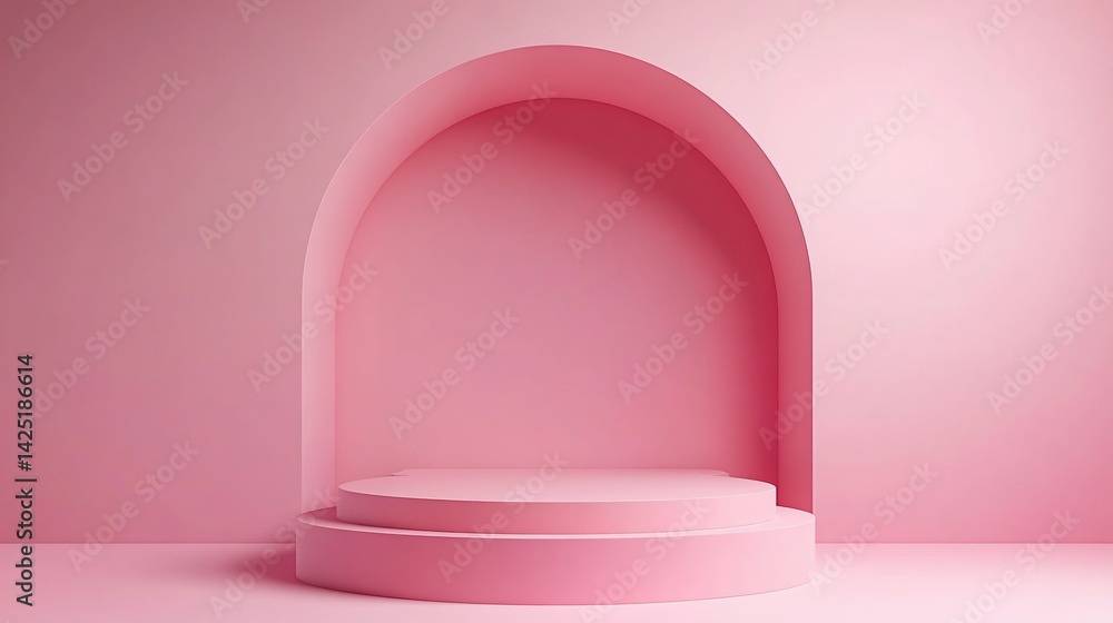 Pink arch display podium Pink arch display podium