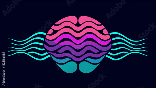 Bright neon waves and zigzagging lines wash over a brain silhouette representing the distorted and heightened sensory perception often reported by.