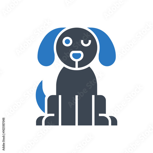 Playful Dog Sitting Icon