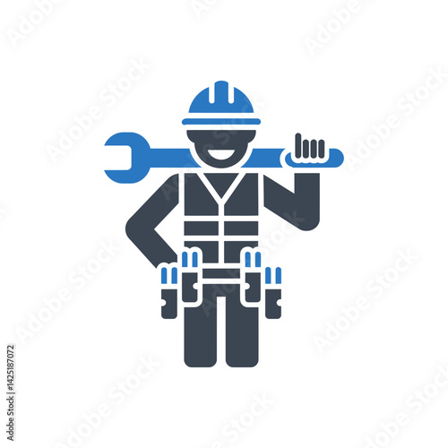 Happy Construction Worker Icon
