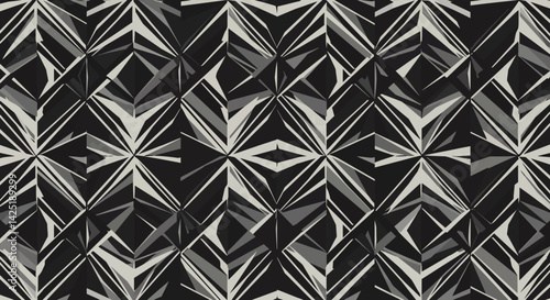 Abstract monochrome geometry geometric patterns starburst motifs tessellated design
