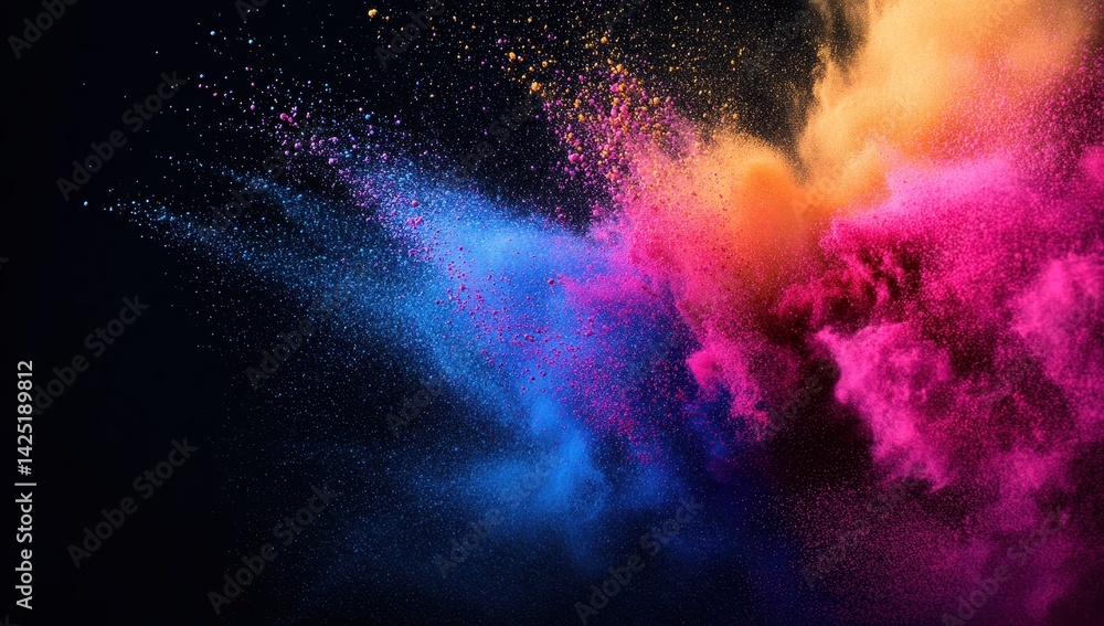 Obraz premium Vibrant powder explosion in vibrant hues