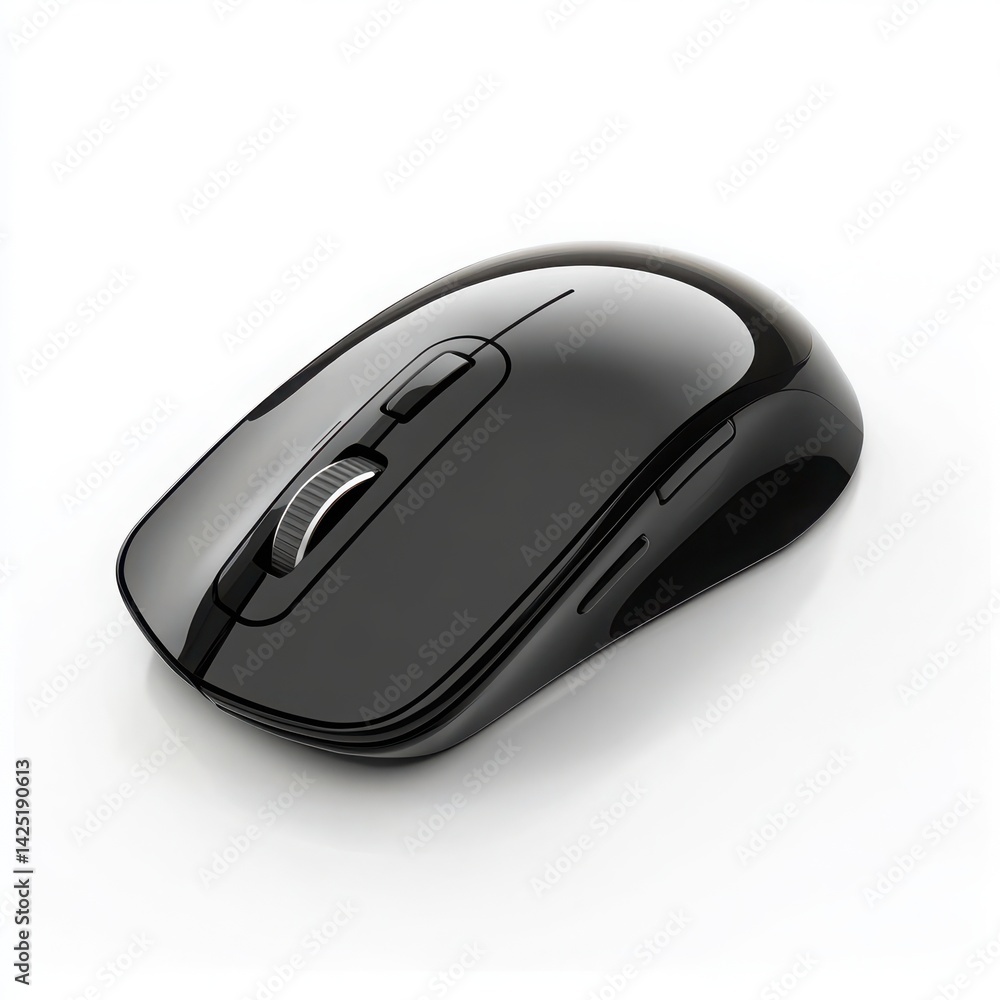 Computer mouse, black, wireless isolated on white background Computer mouse, black, wireless isolated on white background