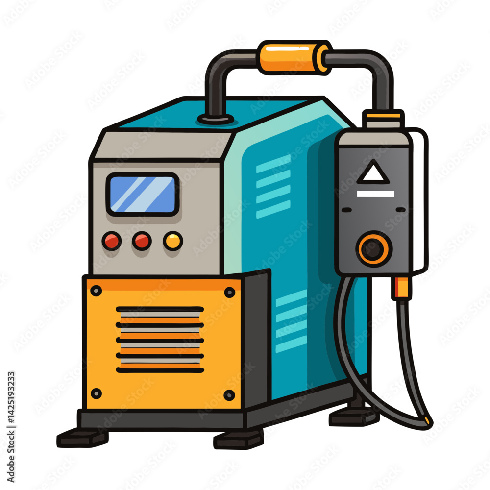 Fototapeta premium Welding Machine Collection Welding Process Depicted on White Background