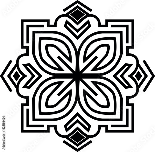 mandala ornament geometric pattern decorative line art ethnic flower design boho spiritual symbol