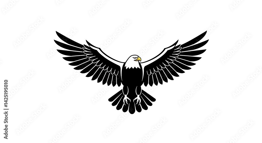 Single-line geometric eagle silhouette, dynamic wings spread, ultra-clean strokes, negative space body, monochrome contrast Single-line geometric eagle silhouette, dynamic wings spread, ultra-clean strokes, negative space body, monochrome contrast