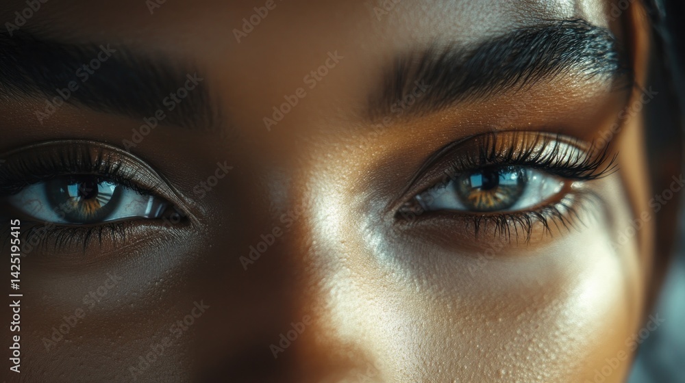 Close-up of expressive eyes with subtle makeup Close-up of expressive eyes with subtle makeup
