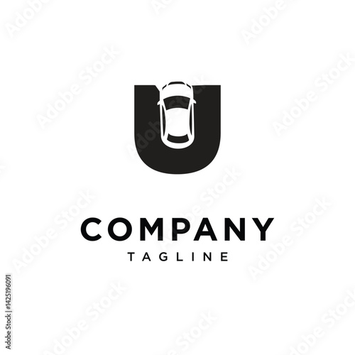 Letter U Car Logo Icon Vector