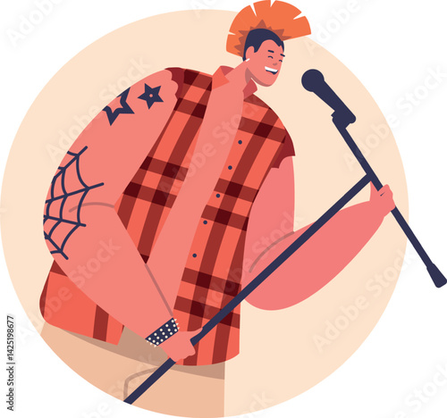 Punk rock music band vocalist