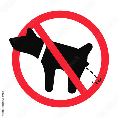 No Dog Urination Sign Symbol