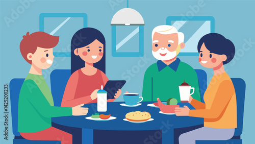 A family gathered around the dinner table utilizing a devicefree hour to connect and engage in meaningful conversation..