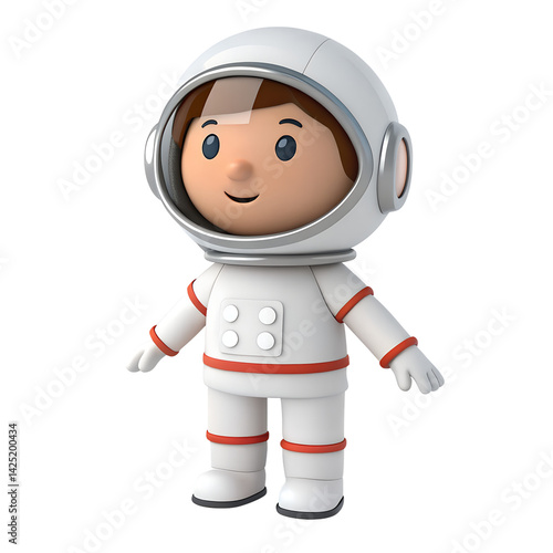 3d astronaut icon isolated on transparent background