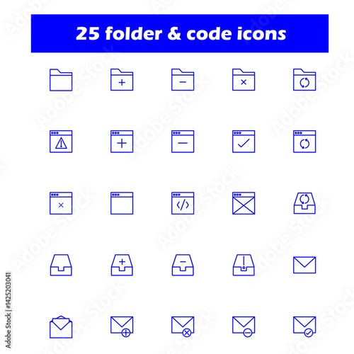 Download icon set. Containing upload, document, link, download file, folder, data and PDF icons. Solid icon collection. Vector illustration.