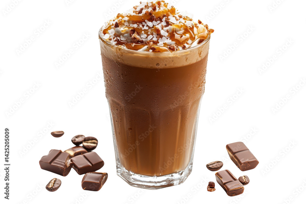 Iced Caramel Macchiato Coffee Drink Tempting Indulgence with Sweet Caramel Creamy Whipped Cream on transparent background Iced Caramel Macchiato Coffee Drink Tempting Indulgence with Sweet Caramel Creamy Whipped Cream on transparent background