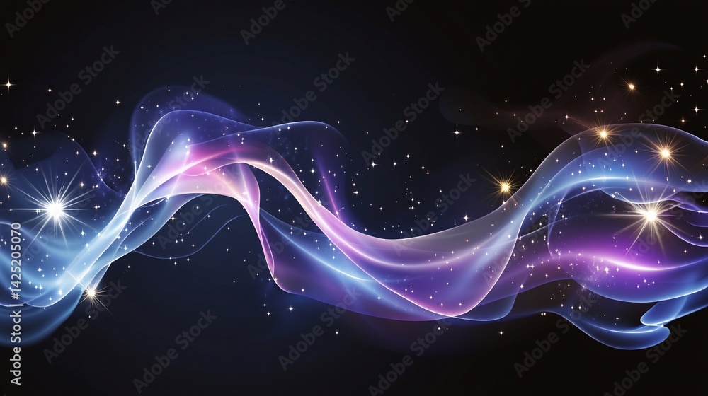 Fototapeta premium Abstract flowing waves of light