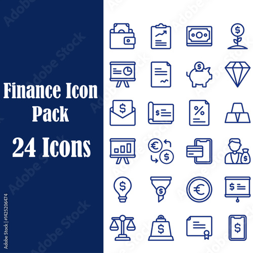 Vector business and finance editable stroke line icon set with money, bank, check, law, auction, exchance, payment, wallet, deposit, piggy, calculator, web and more isolated outline thin symbol