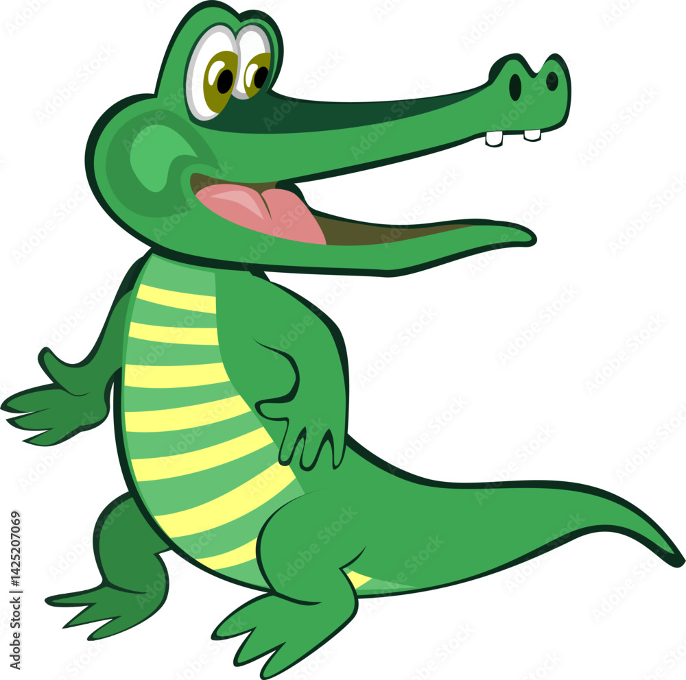 Fototapeta premium cartoon crocodile with a smile