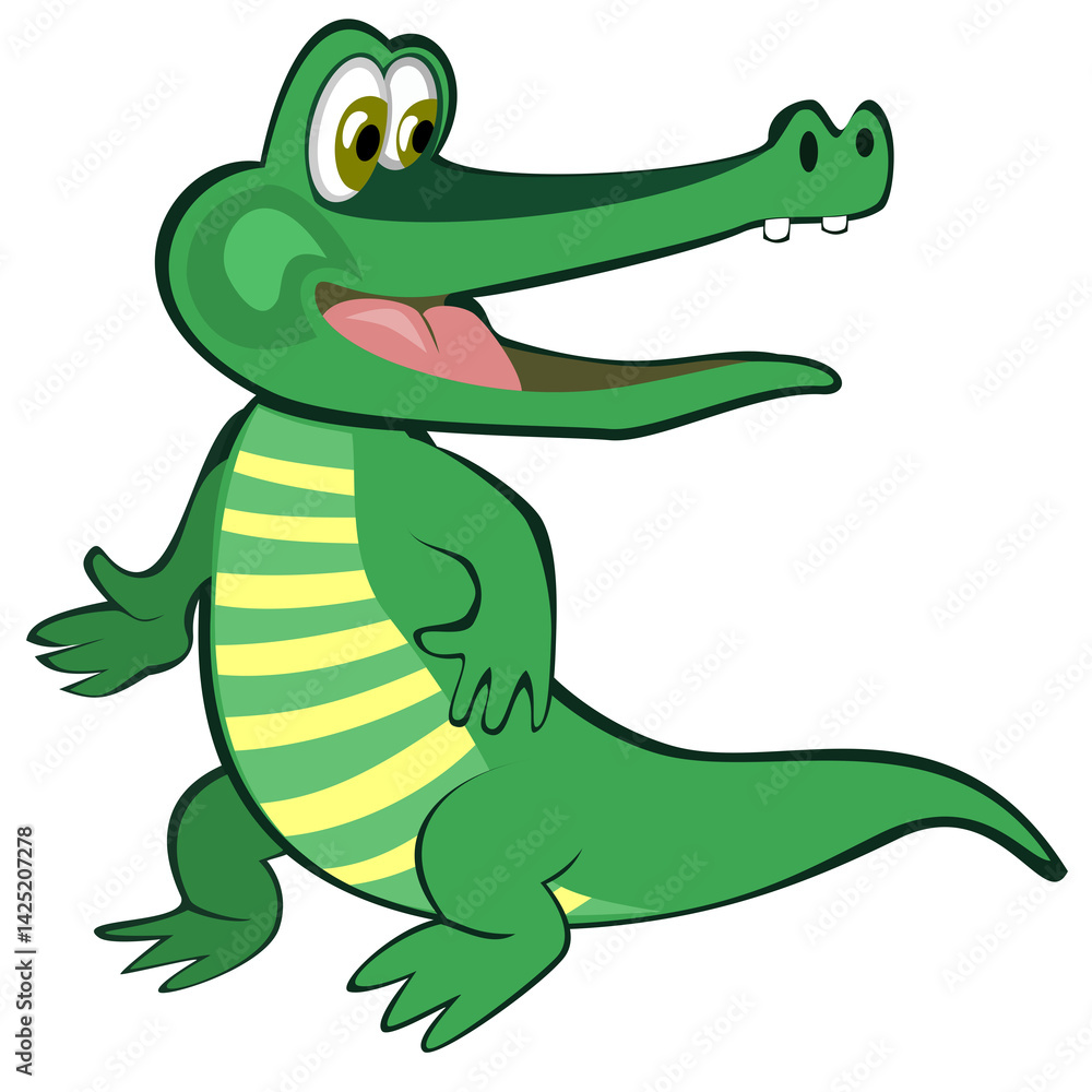 Fototapeta premium cartoon crocodile with a smile