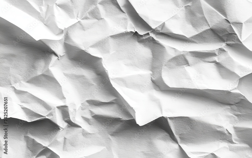 Fototapeta premium Crumpled White Paper Texture
