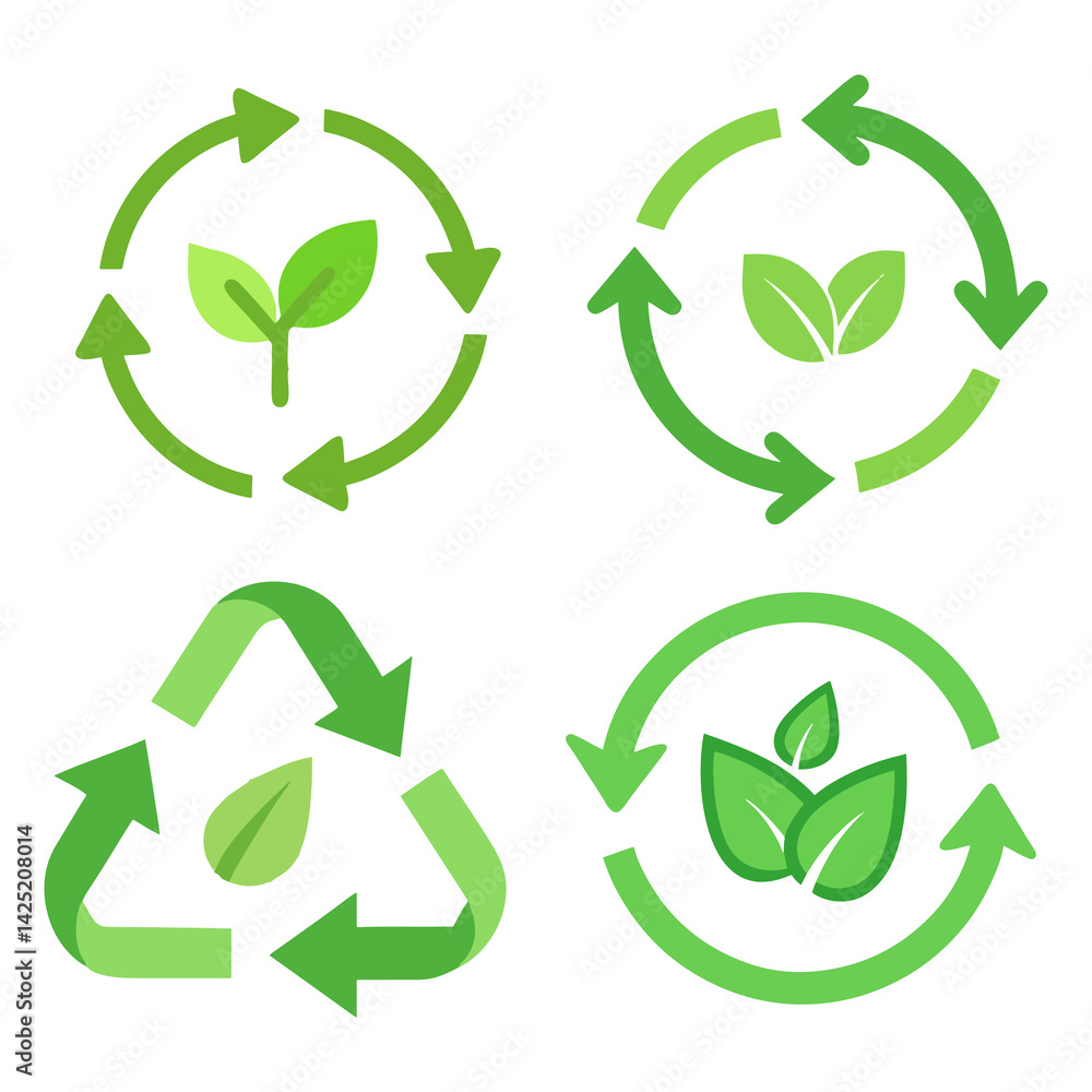 Obraz premium recycle symbol set