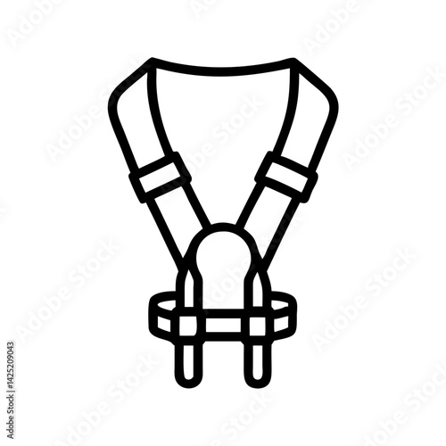 Industrial Neck Strap Harness for Safety Icon Design
