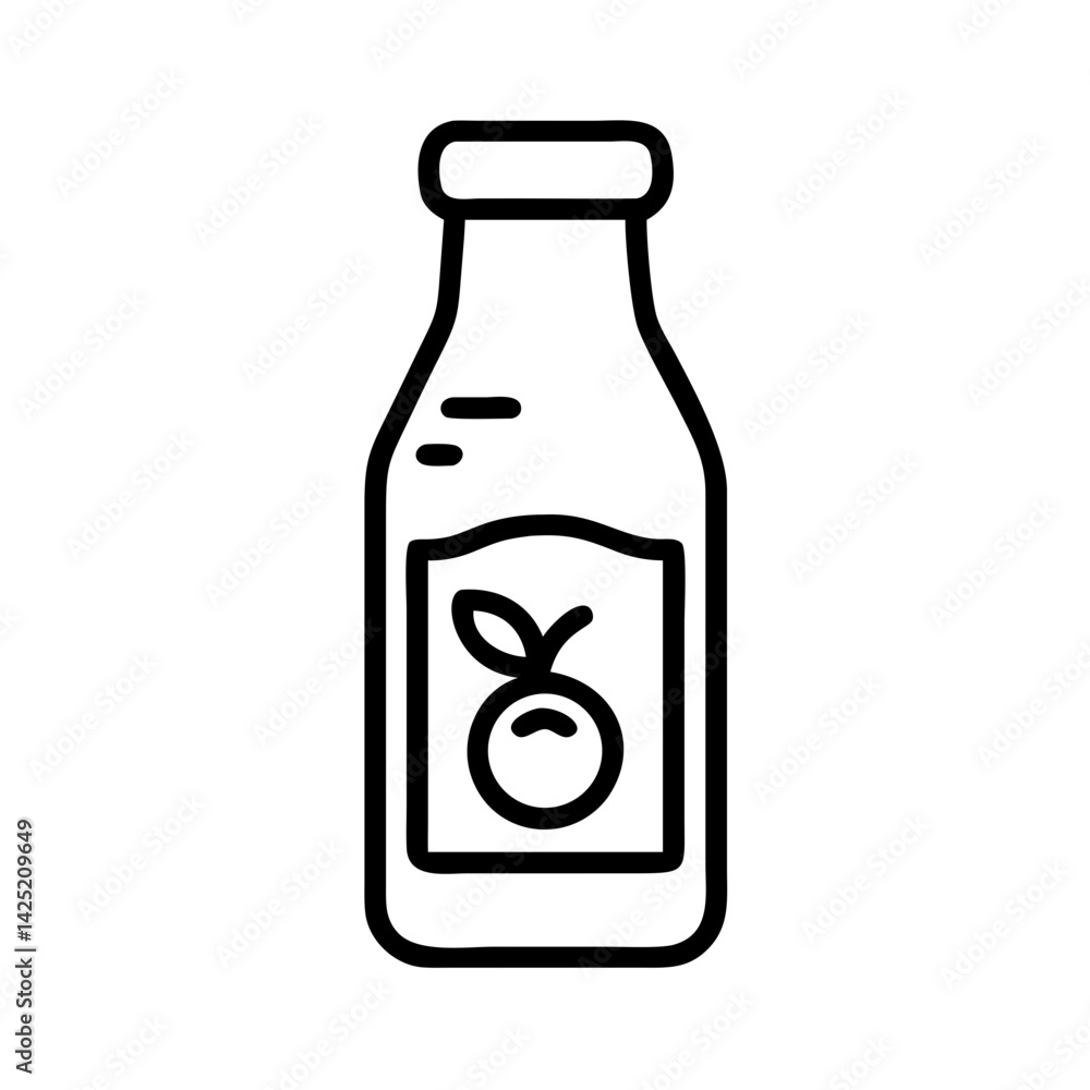 Juice Bottle with Label and Cap Icon Design Juice Bottle with Label and Cap Icon Design