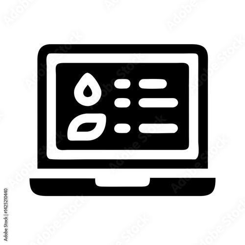 Laptop Displaying Nutrient Labels for Diet Icon Design
