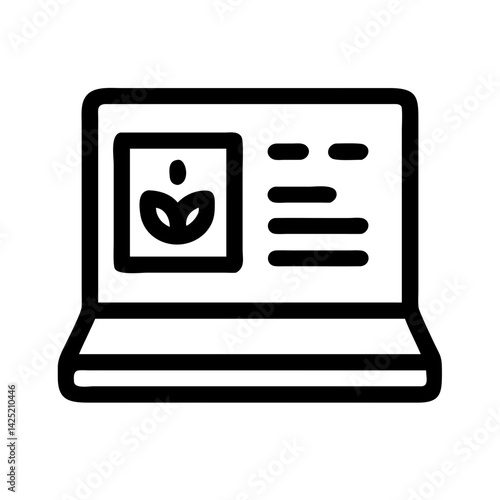 Laptop Displaying Nutrient Labels for Diet Icon Design
