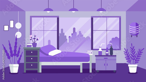 The room is filled with a pleasant aroma of lavender creating a peaceful and serene environment for the patient..