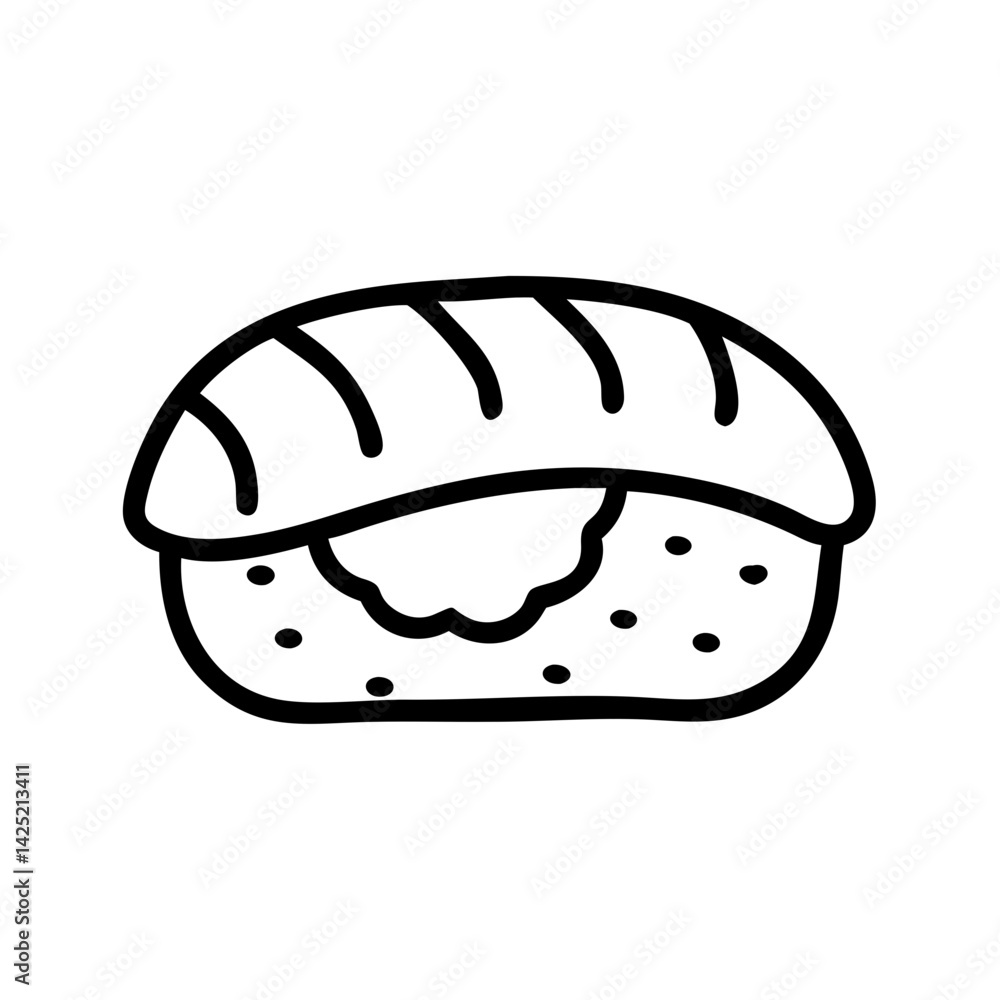 Nigiri Sushi Piece with Topping Icon Design Nigiri Sushi Piece with Topping Icon Design
