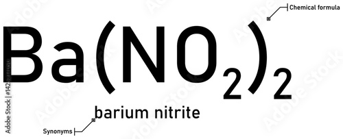 Barium nitrite chemical formula and synonyms with callout titles