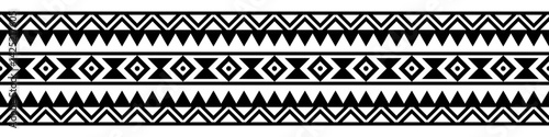 Ethnic border with geometric tribal pattern.