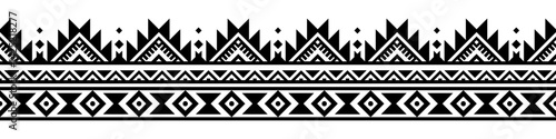 Ethnic border with geometric tribal pattern.