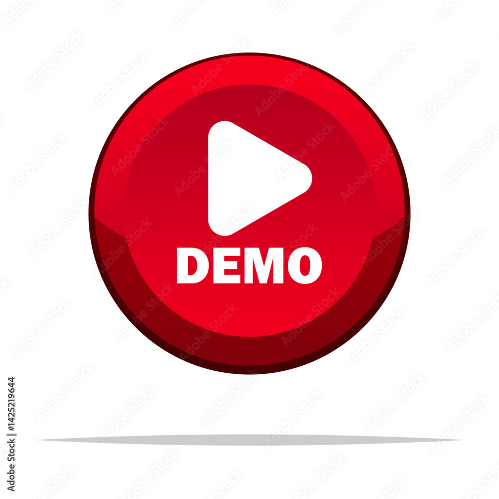 Play demo button vector isolated illustration