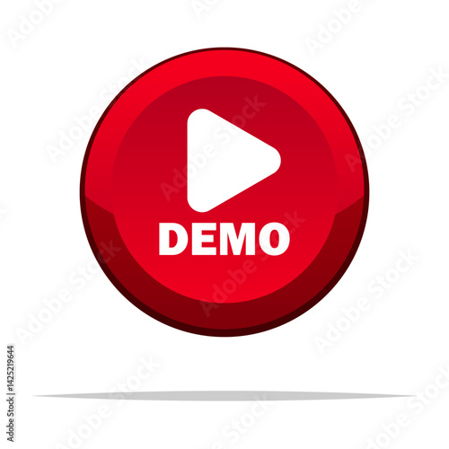 Play demo button vector isolated illustration