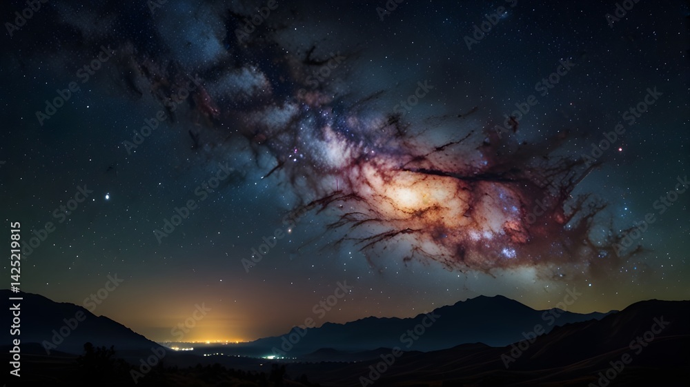 Naklejka premium sunrise over the mountains