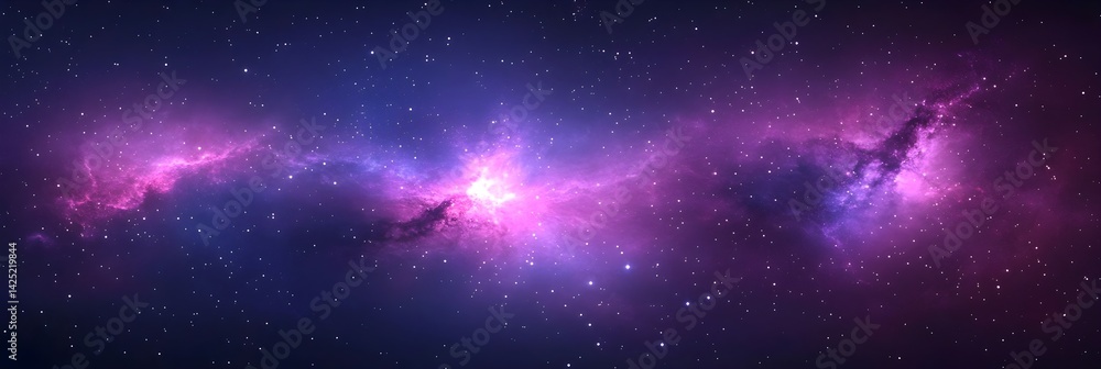 Fototapeta premium Stunning Purple and Blue Nebula Cosmic Background Image Perfect for Wallpapers or Science Projects
