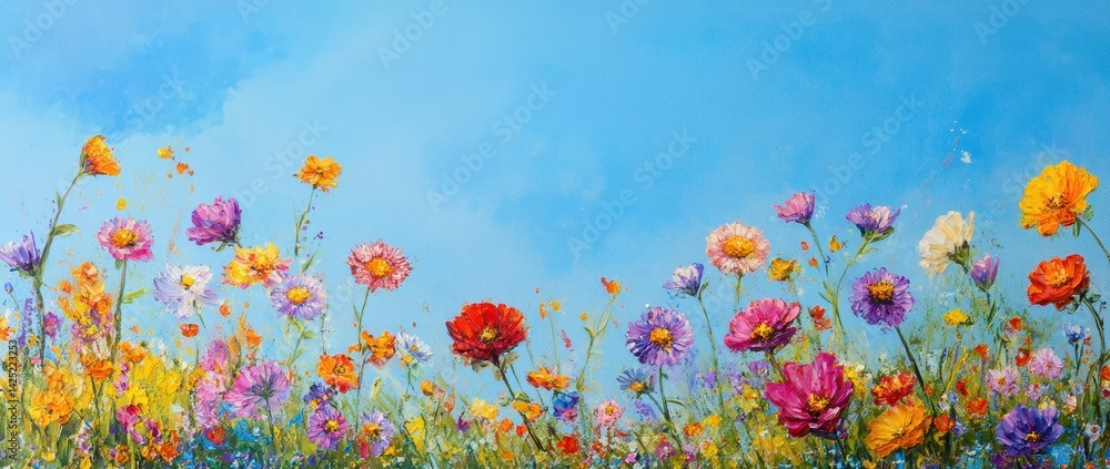Fototapeta premium Vibrant Wildflower Meadow (4)