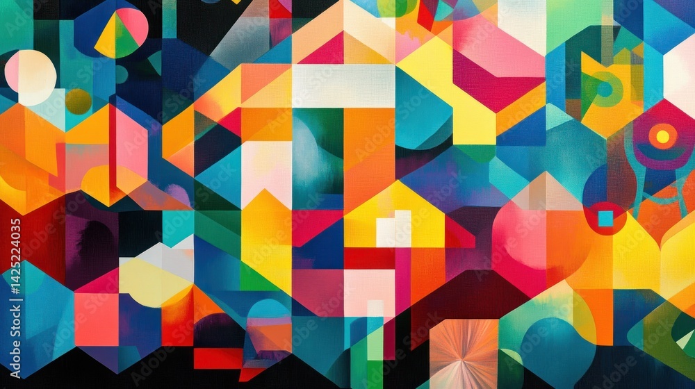 Vibrant abstract geometric shapes, a kaleidoscope of color and form. Vibrant abstract geometric shapes, a kaleidoscope of color and form.