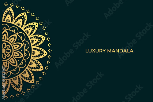 Luxury mandala art for wedding invitation card and social media template background