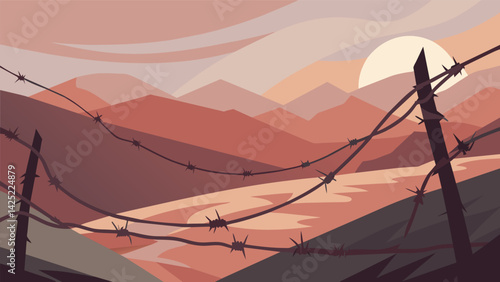 A serenade of muted colors and soothing melodies wash over a broken tangled mass of barbed wire unraveling it and leaving behind a gentle unburdened.