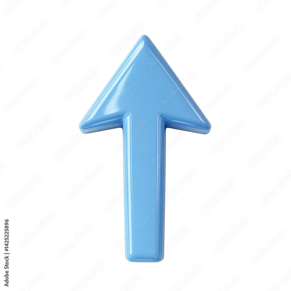 A Stunning 3D Render of a Light Blue Upward Arrow pointing towards progress, growth, and advancement A Stunning 3D Render of a Light Blue Upward Arrow pointing towards progress, growth, and advancement