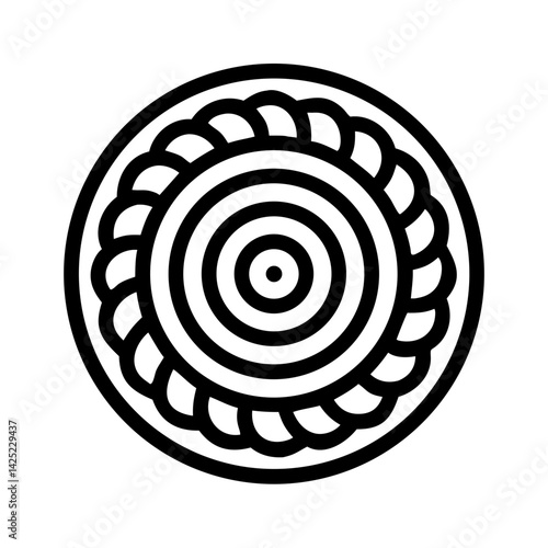 Spiral Mandala with Outer Swirl Ring Icon Design