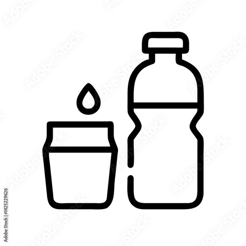 Sports Drink and Water Bottle Icon Design
