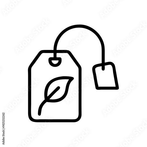 Tea Bag with Leaf Icon Design