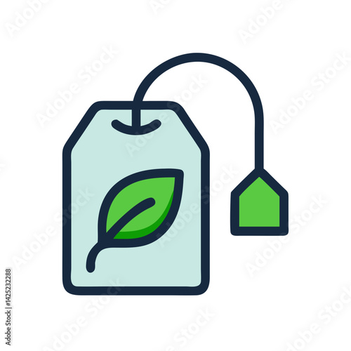 Tea Bag with Leaf Icon Design